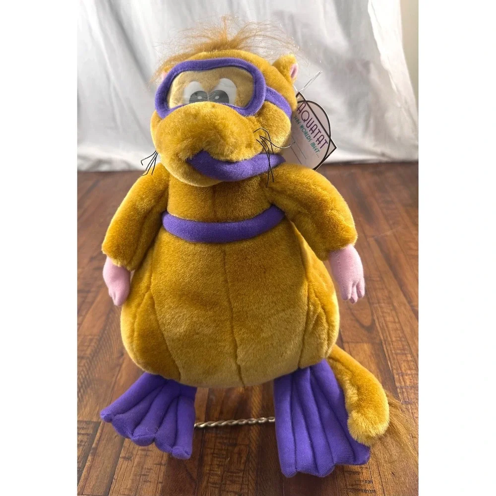 Vintage 2001 Aquatat Jerry Bull Scuba Diving Creature Plush Toy w/ Tags RARE NOS